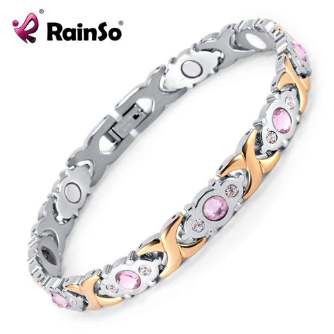 2016 Rainso Crystal Gem Woman Bracelet Stainless Steel