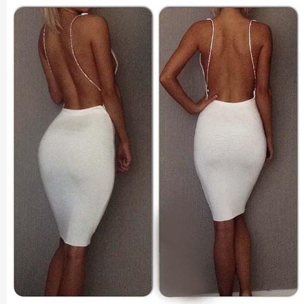 2017 Deep V-Neck White/Black Ladies Sexy Party Dress By Dantello