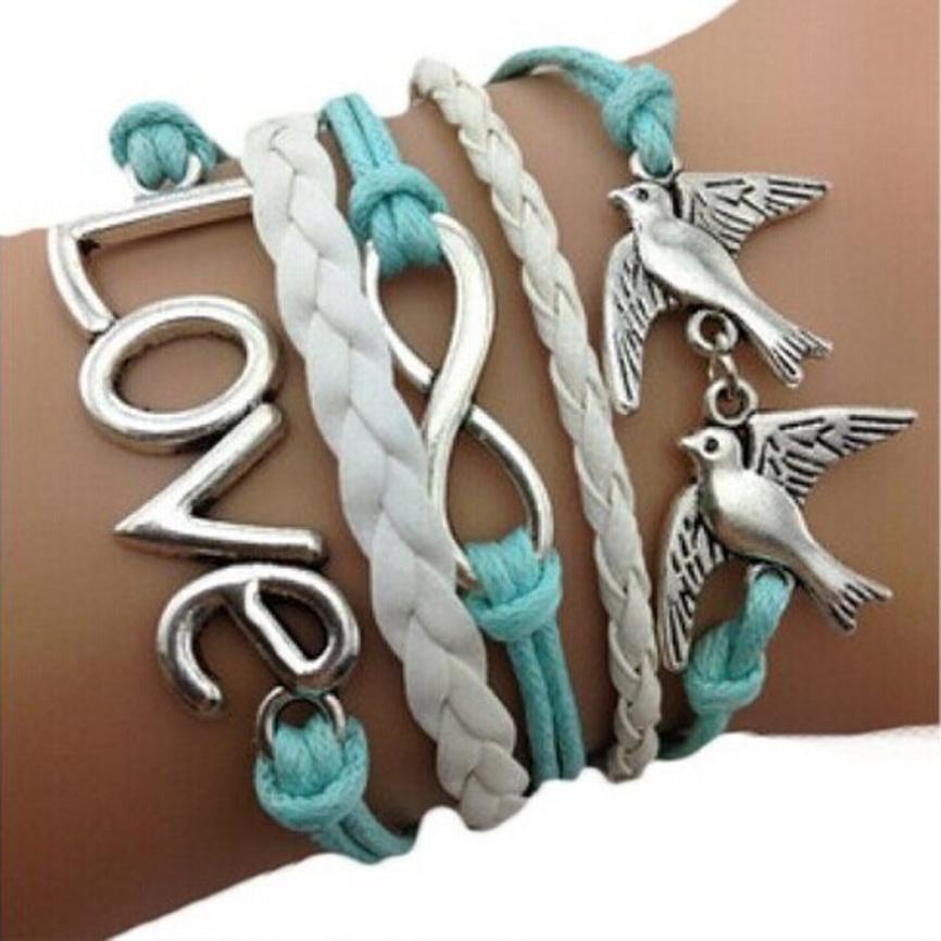 2016 Hot Sale Handmade Adjustable Love Anchor Pigeon Multilayer Bracelet - Rushy