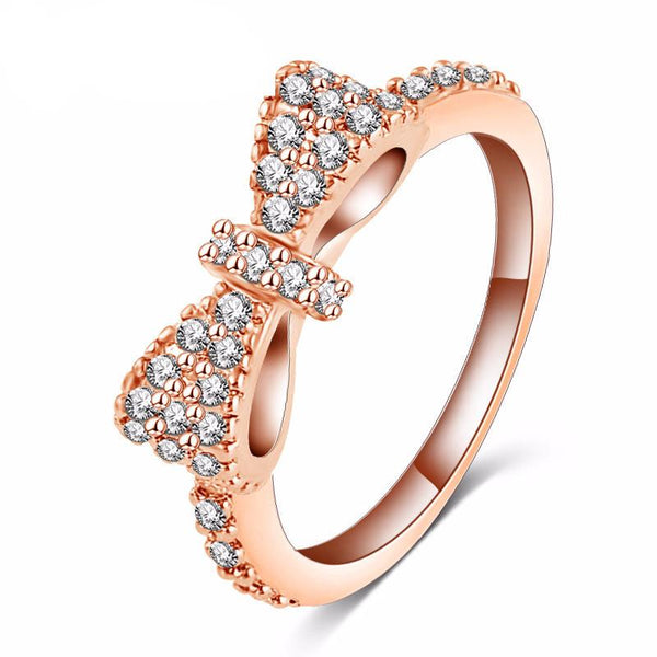 Lovely Bow Rings Rose Gold Plated - Rushy