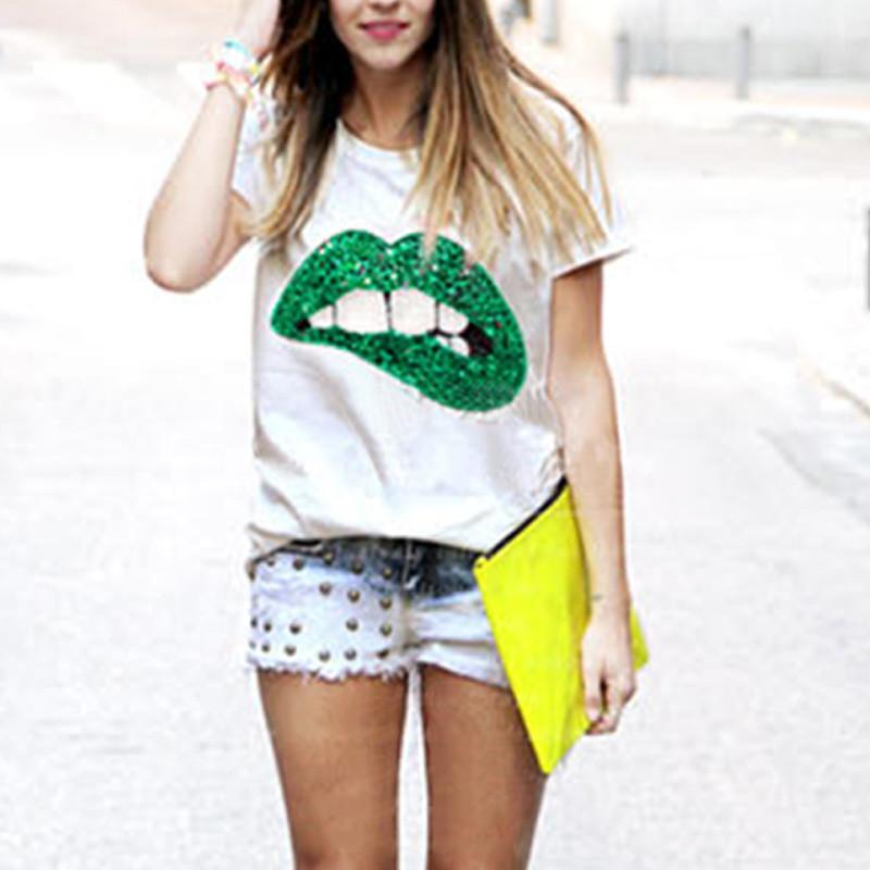 Red Lips Long Sleeve Loose Women Top