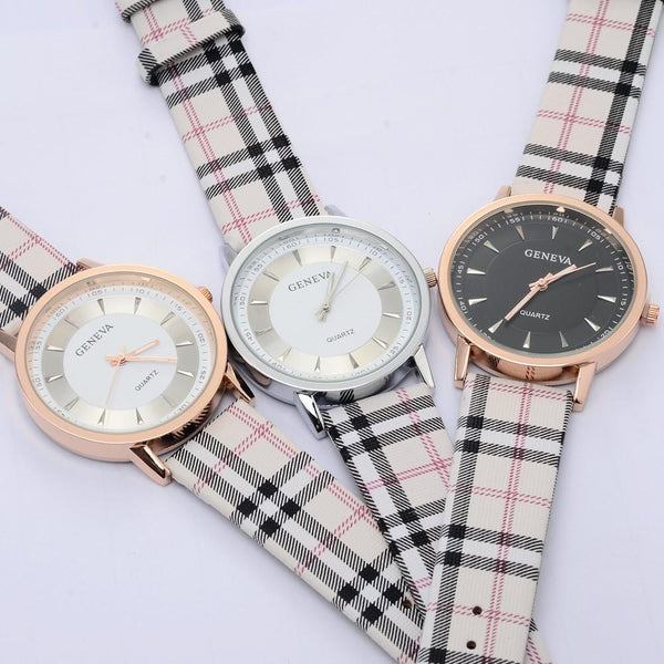 2017 Geneva Watch Plaid Leather