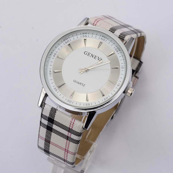 2017 Geneva Watch Plaid Leather