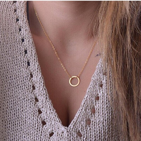 Circle Eternity Gold Plated Necklace