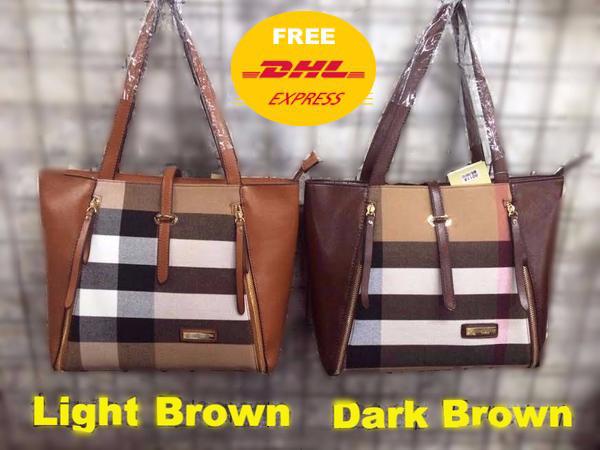 Top Selling Light/Dark Brown Plaid Bag